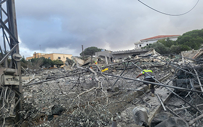 آثار غارة على كفرتبنيت (موقع بنت جبيل)