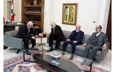 رئيس الجمهورية يتسلّم دعوة للمشاركة في تشييع نصر الله