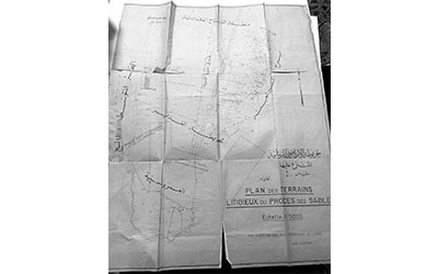 خريطة المنطقة كما وردت في ملحقات الدعوى