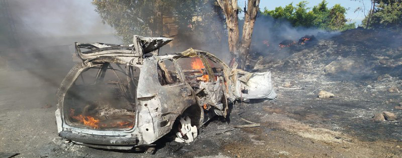 -inter السيارة المستهدفة في بعورتا الدامور (موقع بنت جبيل)