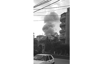 غارة جوية أصابت محيط دارة سليم في منطقة الغبيري حيث تقع «أمم»