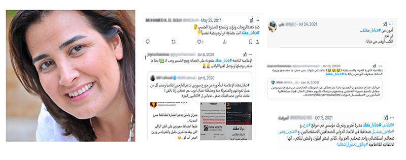 من الحملات على ديانا مقلد (موقع «أكس»)